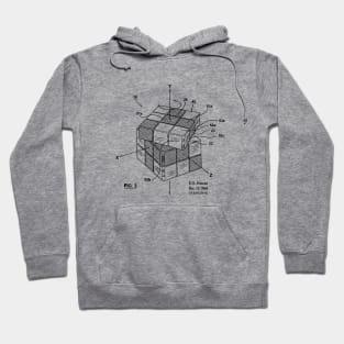 Rubiks Problem Solving Cube Patent Print Hoodie